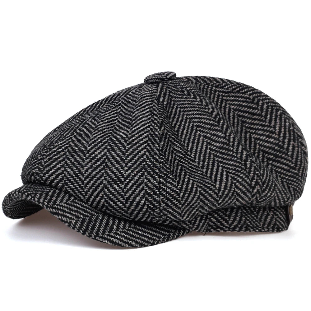 Fashion Wool Newsboy Caps Mens Herringbone Flat Caps Women Men British Painters Hats Soft Autumn Winter Caps Hats Casquette