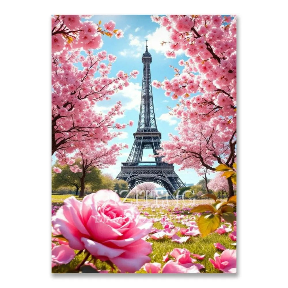 European Architecture 5D DIY Diamond Painting Kit Natural Landscape Full Diamond Mosaic Cross Stitch Kit Room Decoration Gift