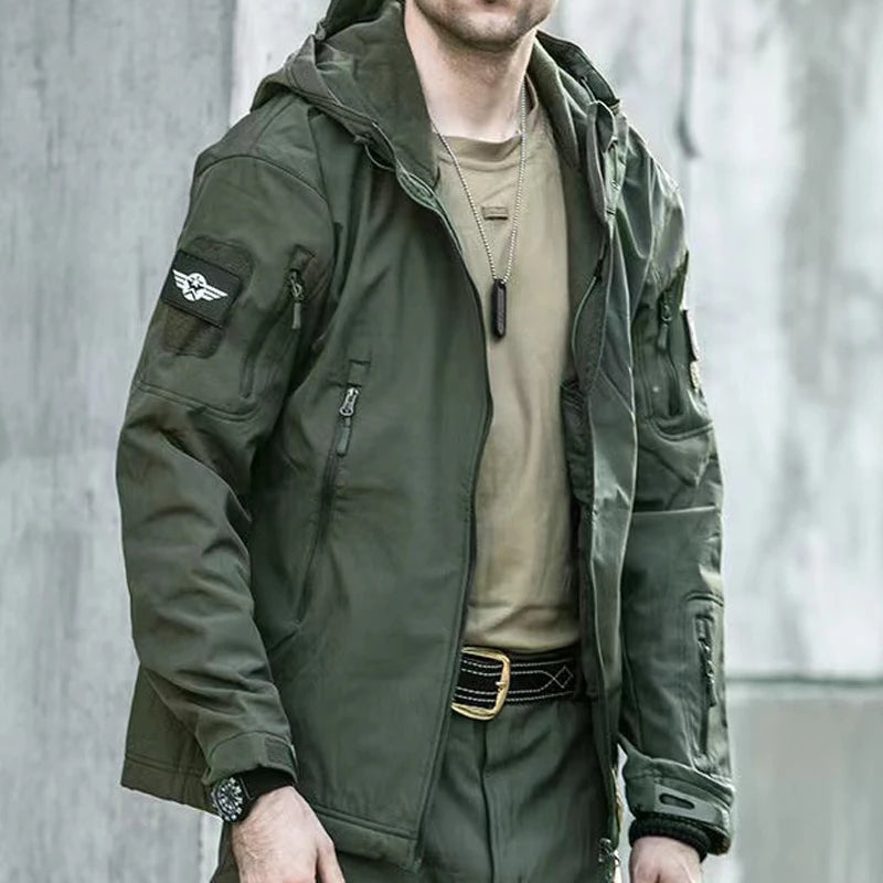 Men's Military Tracksuit Winter Set Fleece Tactical Parkas  Cargo Jackets Hiking Camping Pants Climbing Softshell Casual Coats
