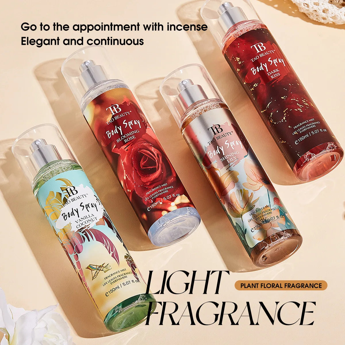 150ml Fragrance Spray, Long-Lasting Perfume, Light Floral Fruity Scent, Rich Rose Blackberry Botanical Fresh Scent Spray