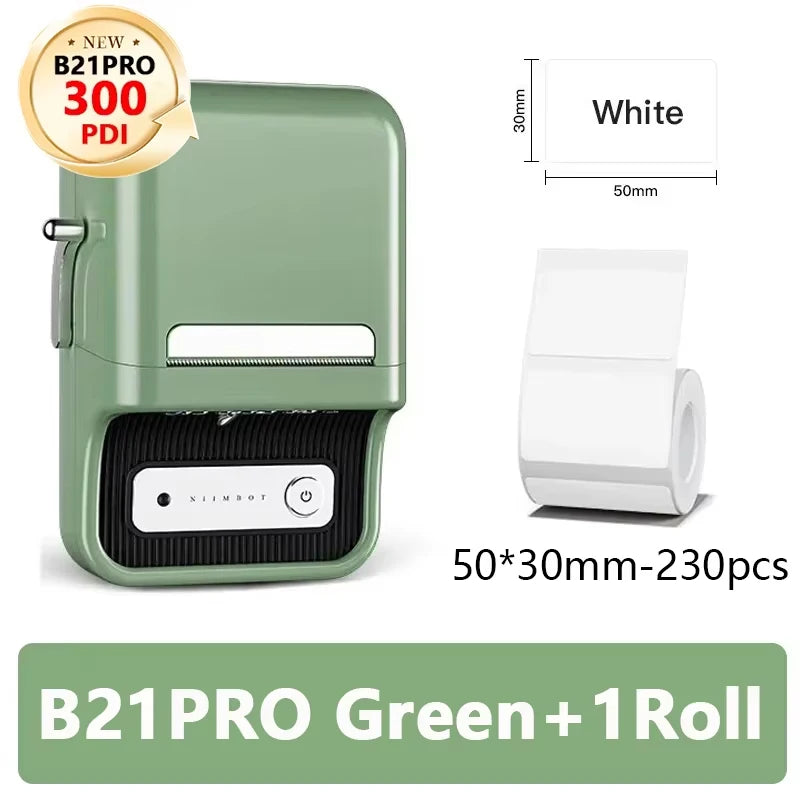 Niimbot B21Pro 300DPI Mini Portable Printer Adhesive Photo Label Printer Print Width For Photos Receipts Business Label Make
