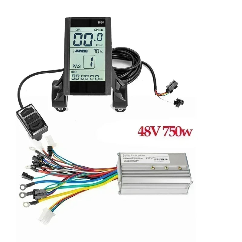 Electric Bike Brushless Controller 25A 35A with LCD Display Electric Bicycle Scooter E-bike Accessories Parts 36V 48V 750W 500W