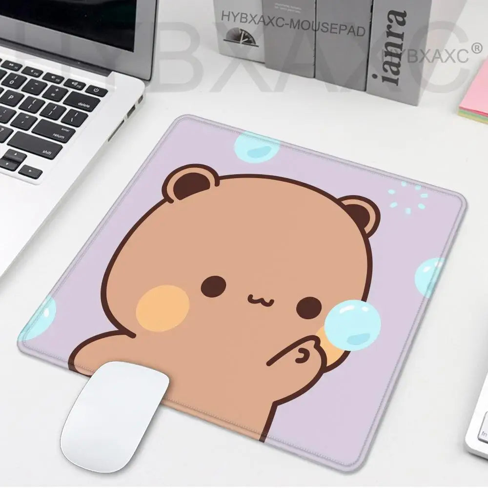 Cute Cartoon Couple DUDU BUBU Mousepad Small LockEdge Mouse Pad For Gamers Computer Desk Pad Rectangular Anti-slip Rubber