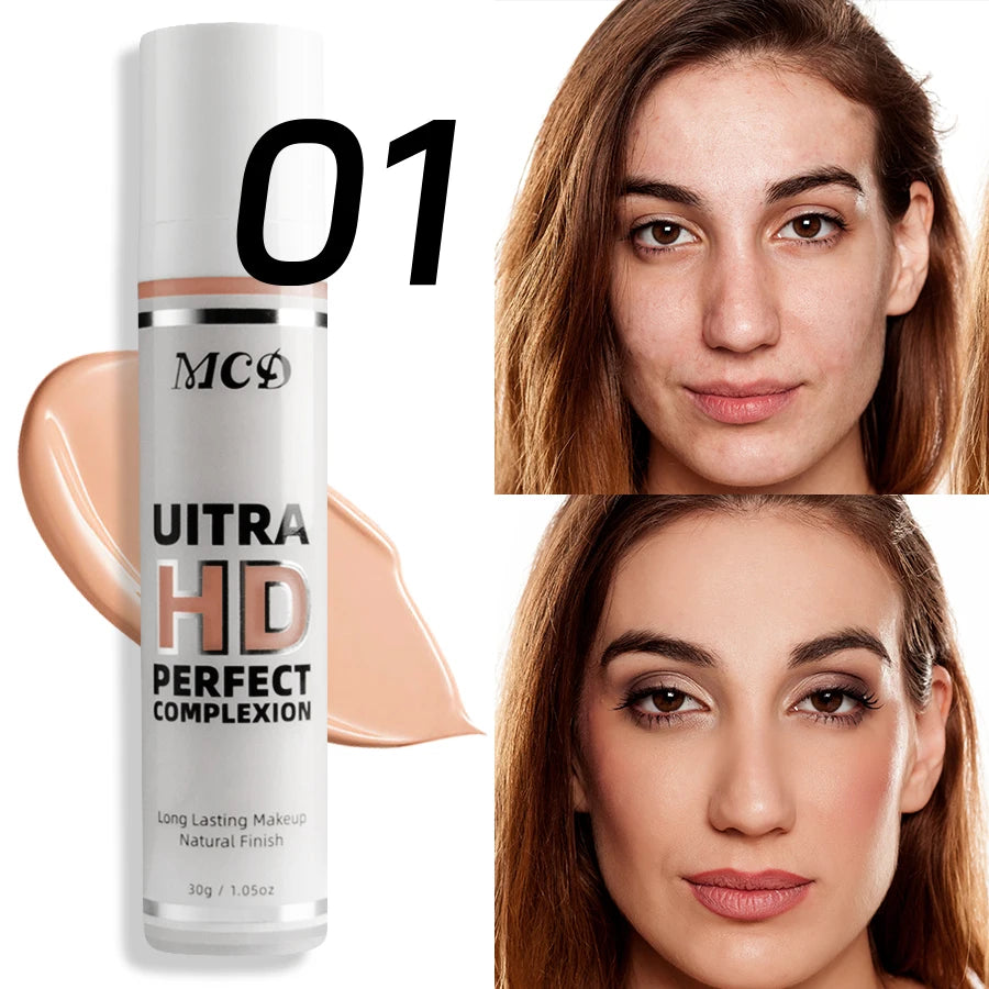 Profession Liquid Foundation Effective Concealer Waterproof Sweat-resistant Face Makeup Oil-control Cover Matte Base Cream Cosme