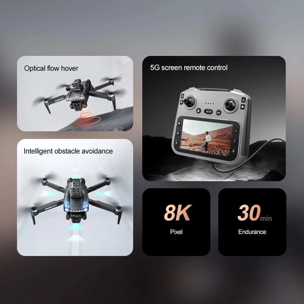 Original V198MAX Drone 8K Profesional FPV Brushless Laser obstacle avoidance Aerial Optical Foldable Quadcopter Mini 4K Dron