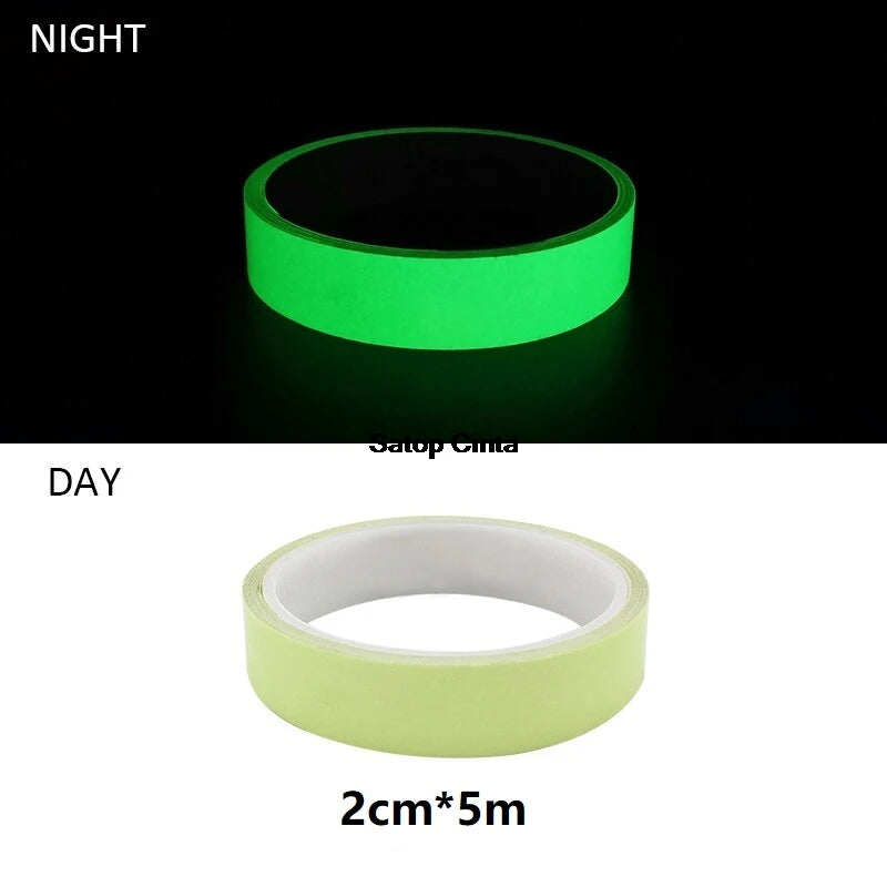 5M Green Luminous Safety Warning Strip Glow In The Dark Tape Self-Adhesive Stickers For Stage Stair Steps Home Marking Exit Sign