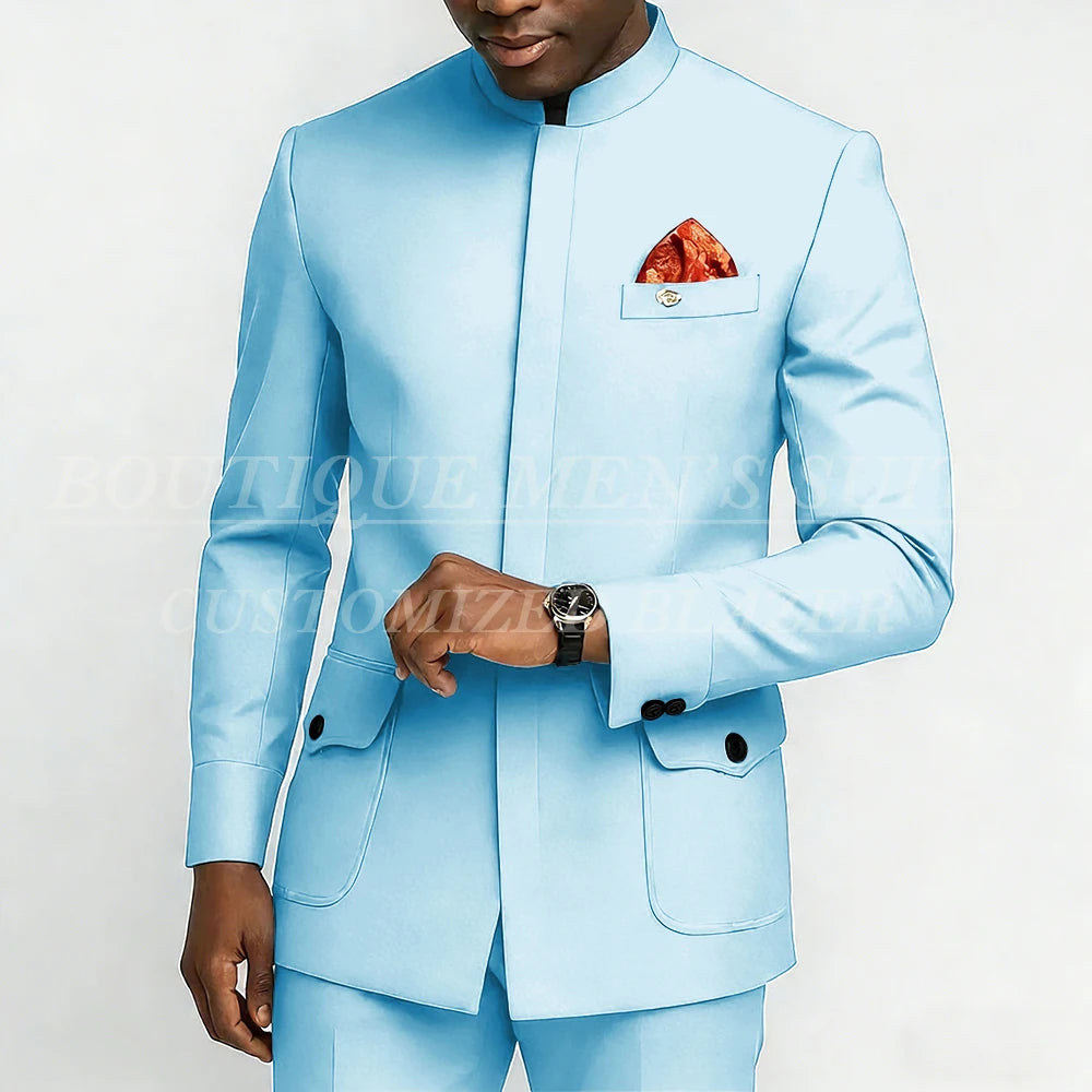 Bespoke Men's Suits Fashion Daily Male Clothing High Quality 2 Piece Jacket Pants Full Sets Luxury Daily Smart Casual Outfits
