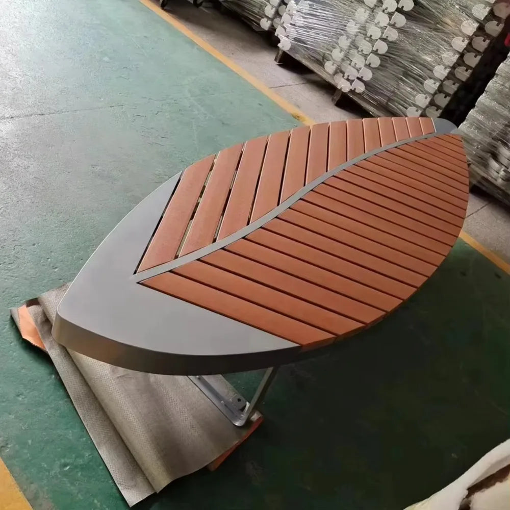 Custom outdoor park bench garden curved steel furniture