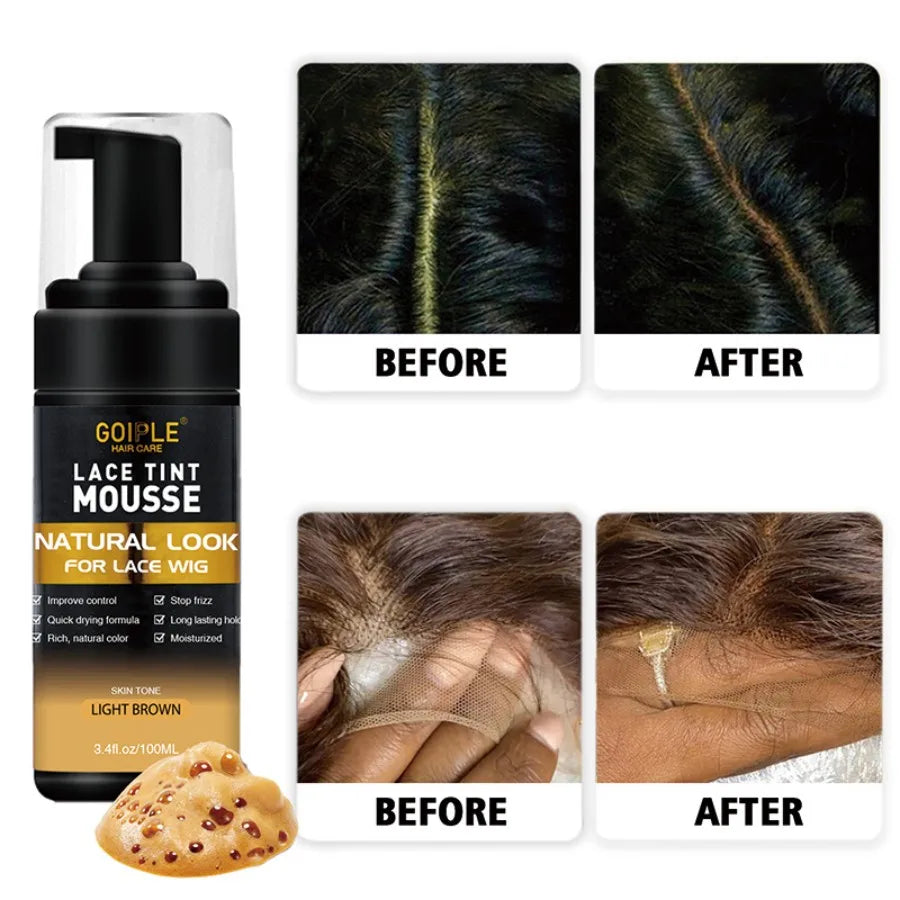 GOIPLE Wig Installation Kit Set with Lace Tint Mousse Melting Spray Wig Glue Remover Wax Stick Edge Control & Tools Wig Kit for Beginners & Daily Wear