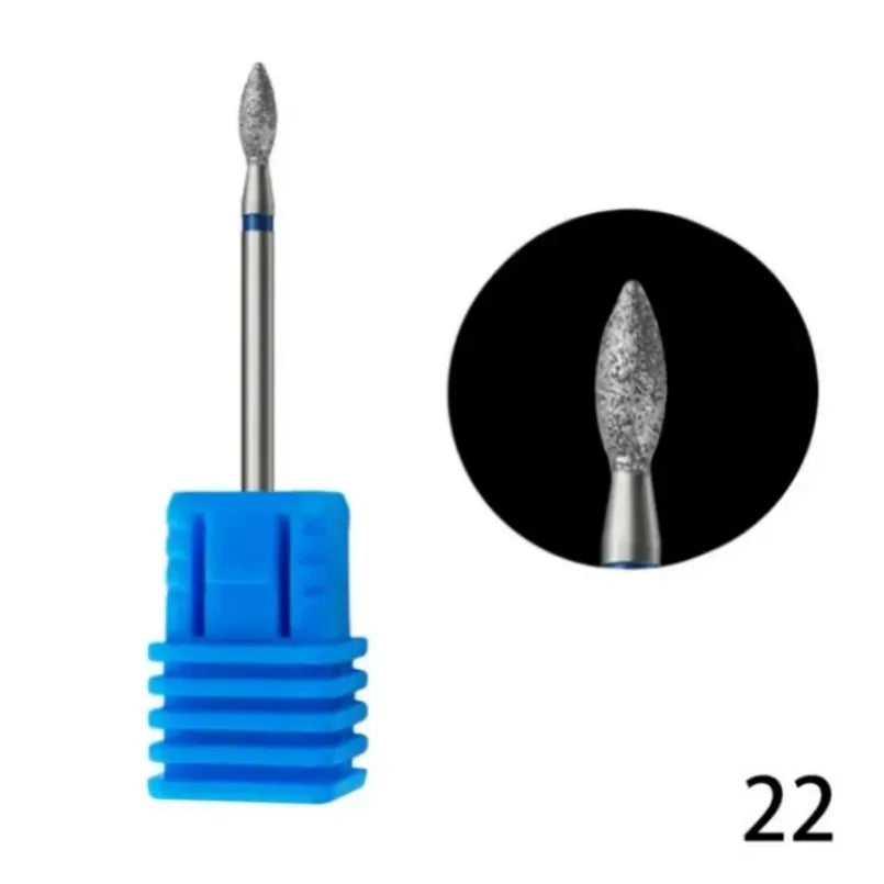 Flame Cone Cuticle Clean Nail Drill Bit 3/32'', Professional Safety Carbide Diamond Nail Bit Nail Cleaner for Cuticle Dead Skin