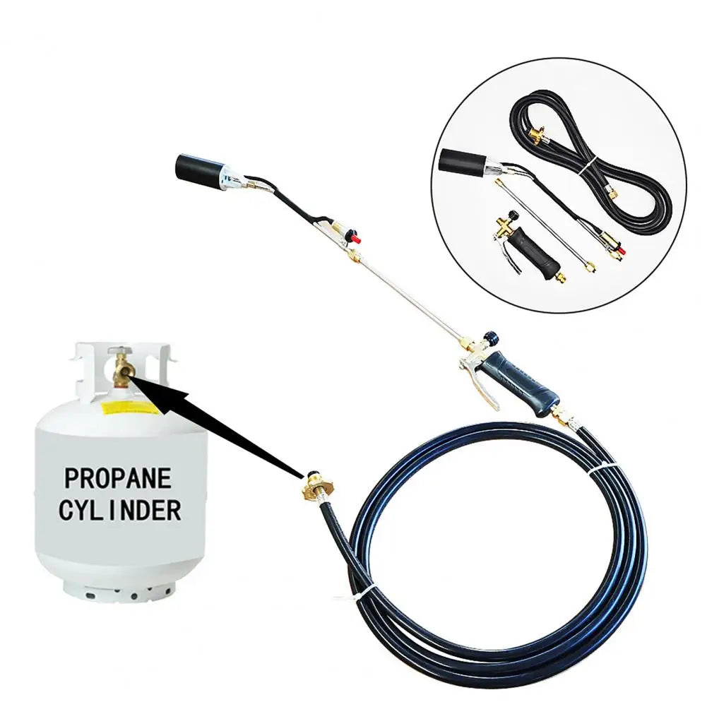 Long Arm Weed Burner Propane Torch Weed Burner with 10ft Hose High Output Flamethrower for Gardening Roofing Self Igniter Turbo