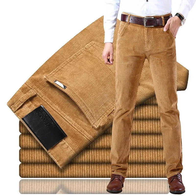 6 Color Men's Corduroy Casual Pants 2022 Autumn Winter New Style Business Fashion Stretch Regular Fit Trousers Male Clothes