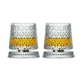 2PCS Whiskey Glasses Rotating Whisky Glass With Glass Base 360 Rotate Degrees Crystal Rum Glass For Cocktail Party Drinking Gift
