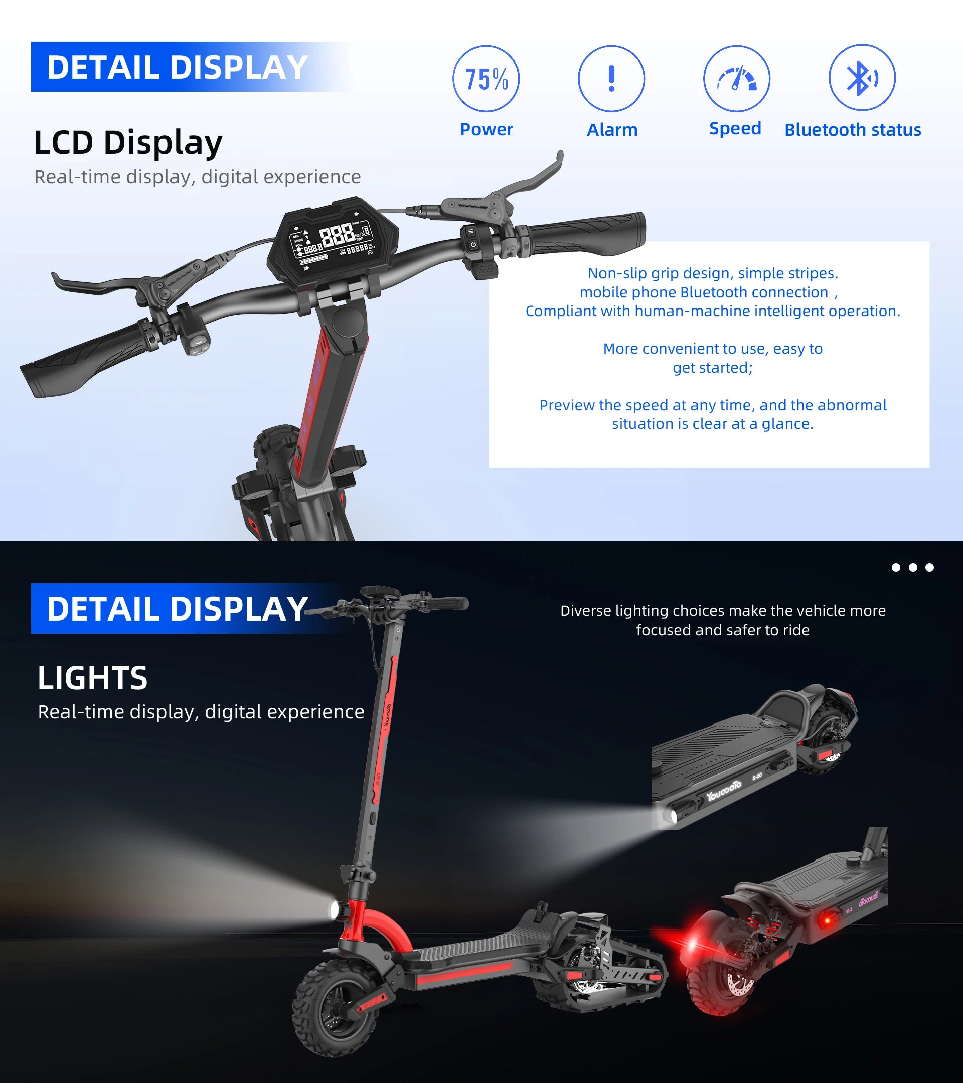3-in-1(All-Terrain mode+Road mode+Ski mode) Snow Scooter 2000W 48V20Ah Snow Sled E-Scooter Sleigh Wheel Electric Scooter