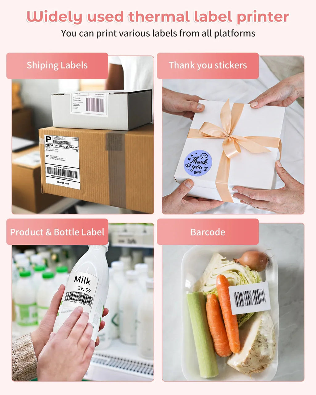 Phomemo PM246S Portable Wireless Label Sticker Thermal Printer Waybill Label Thermal Printer Mini Impresora Portatil
