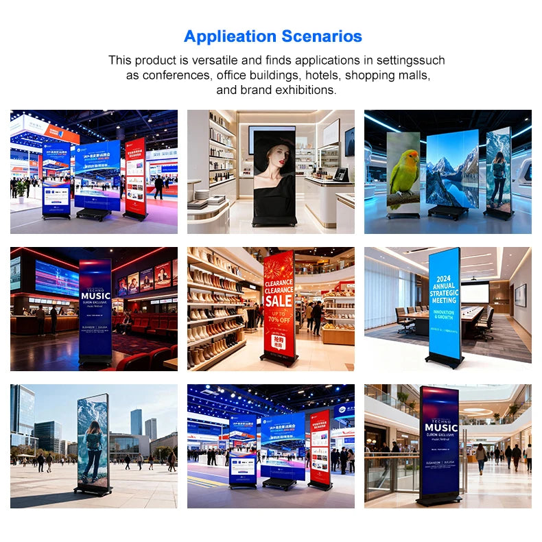 High Visibility Commercial Smart Video Poster Display Foldable Poster Display