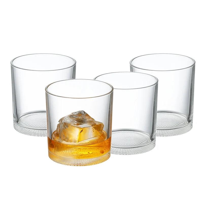 4PCS Fashion Whiskey Glasses, Scotch Whisky, Bourbon, Cocktails, RUM, Durable Whiskey Glasses
