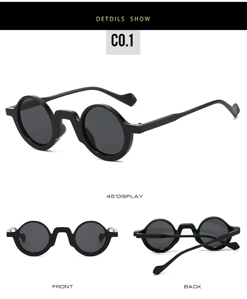 European and American New Retro Round Small-Frame Glasses with a High-End Feel, Unisex Sun Protection and Anti-Uv Sunglasses