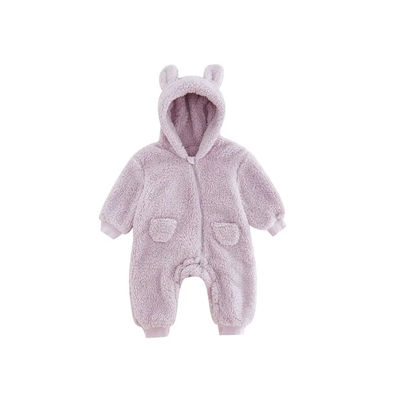 Baby Rompers Newborn Baby Boys Fleece Cotton Jumpsuit For Baby Girls Hooded Romper Infant Christmas Costumes 0-18M