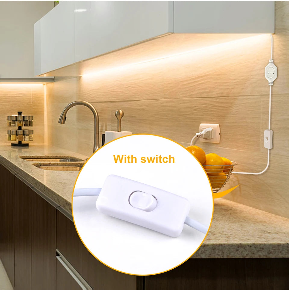 288 LEDs/m IP67 Waterproof AC110V/220V COB LED Strip Light EU/US Plug for Home Hotel Theater Outdoor Advertising Sign Decoration