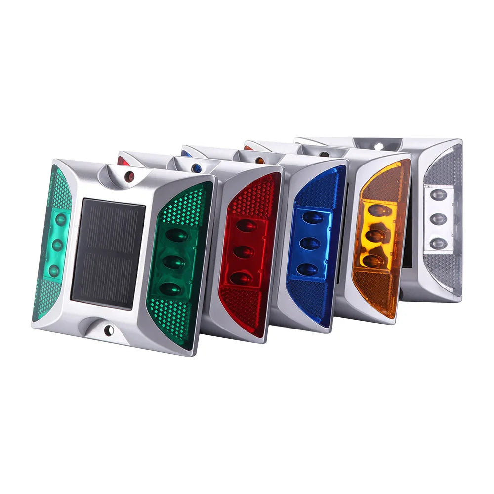 Square Solar Road Stud Light Double Side IP68 Waterproof LED Ground Light Reflective Solar Power Solar Energy Spike Lights