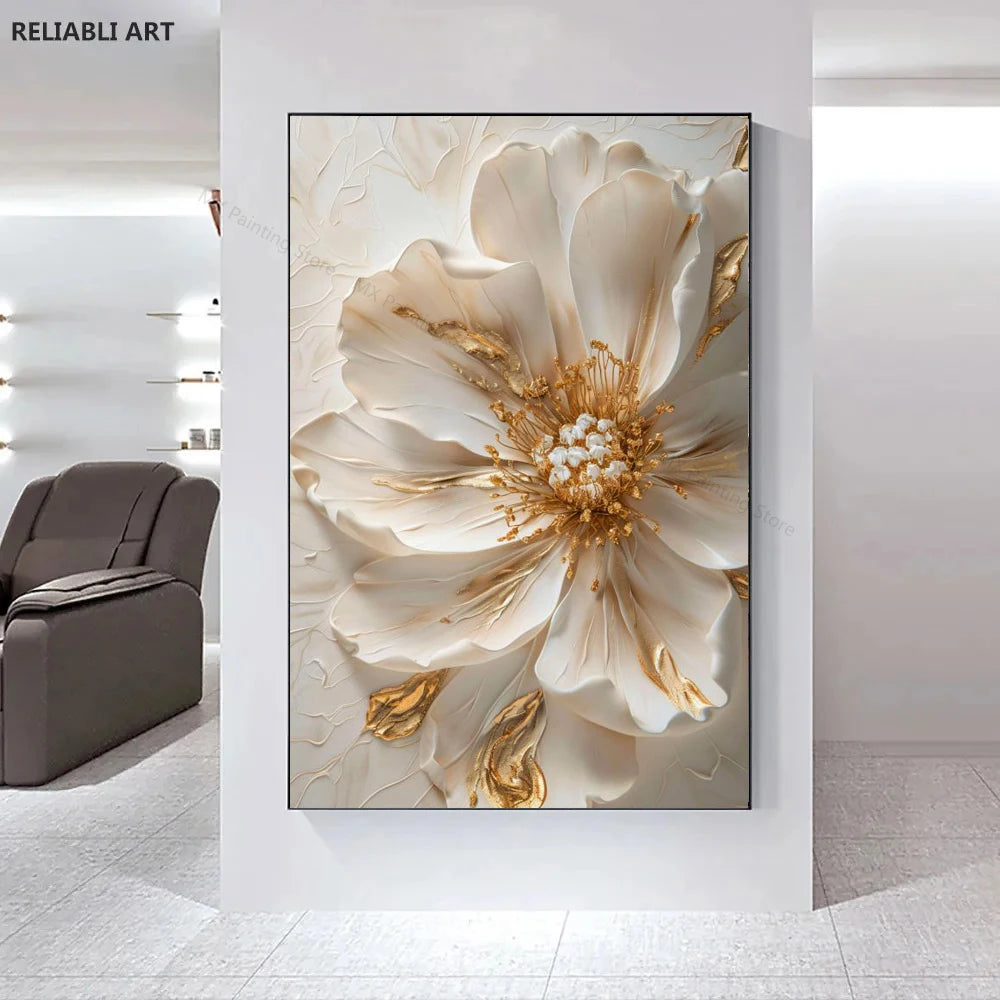 Modern Light Luxury Living Room Decor, Abstract Flower Art Posters,Home Decoration, Prints Canvas Wall Picture,Unframed