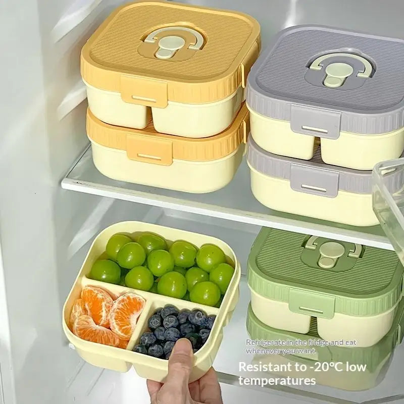 Portable Plastic Lunch Box With Compartment Microwave Safe Fruit Salad Lunch Container Kid Student Leak-proof Bento Box