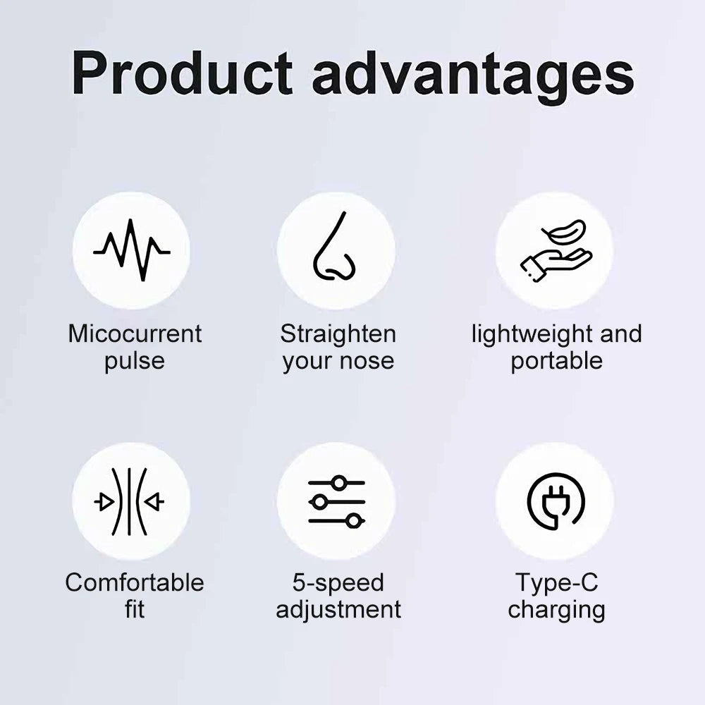 Beauty Nose Shaper Clip Microcurrent Pulse Vibration High Bridge Nose Sculpting Massager Nose Up Lifter Massage Tool