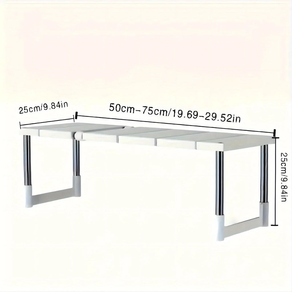 Adjustable Under-Sink Organizer - Stainless Steel Multi-Tier Space-Saving Storage Rack for Kitchen & Bathroom Cabinets
