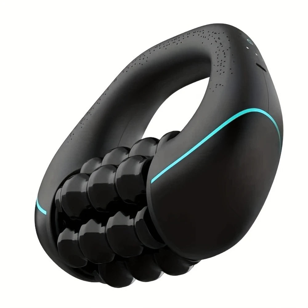 Electric Roller Percussion Hand Massager, Rechargeable Portable Tool for Shoulder, Back, Legs and Arms Relief