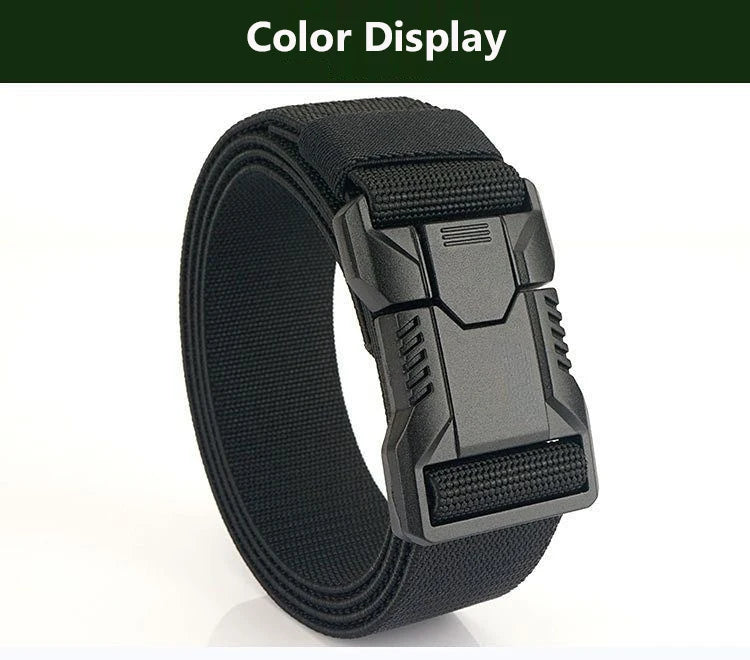 Nylon Tactical Belt Men Automatic Buckle Quick Release Military Belt Outdoor Casual Workwear Training Pants Heavy Duty Web Belt