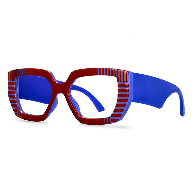 R57095 Women Fashion Colorful Stripe Reading Glasses Dioptric +0.50~+3.50 Lady Trend Square Large Frames Presbyopic Eyeglass