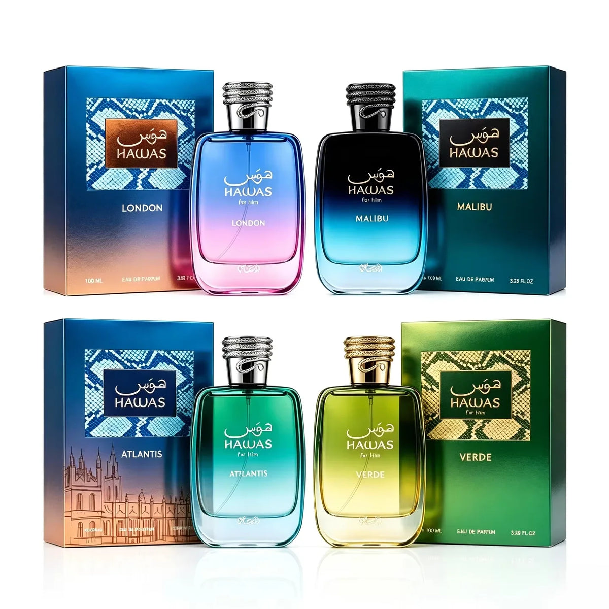 100ML Hawas Ice for Men Eau De Parfum Spray Original Arabian Perfume Men's Fragrance Premium Arabian Long Lasting Fragrance