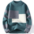 Sweaters men 2024 winter korean style mens warm sweater mens fashion sweaters Splicing color patterns Men's wool pullovers male