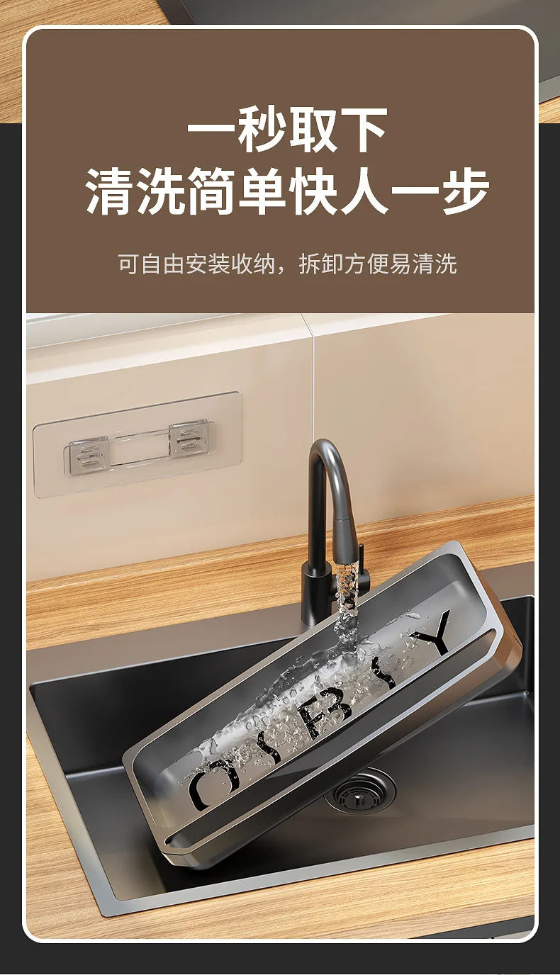 Kitchen Sink Organizer Drain Rack Self-draining Shelf Sponge Holder Dishcloth Faucet Storage Soap Drainer Kitchen Accessories