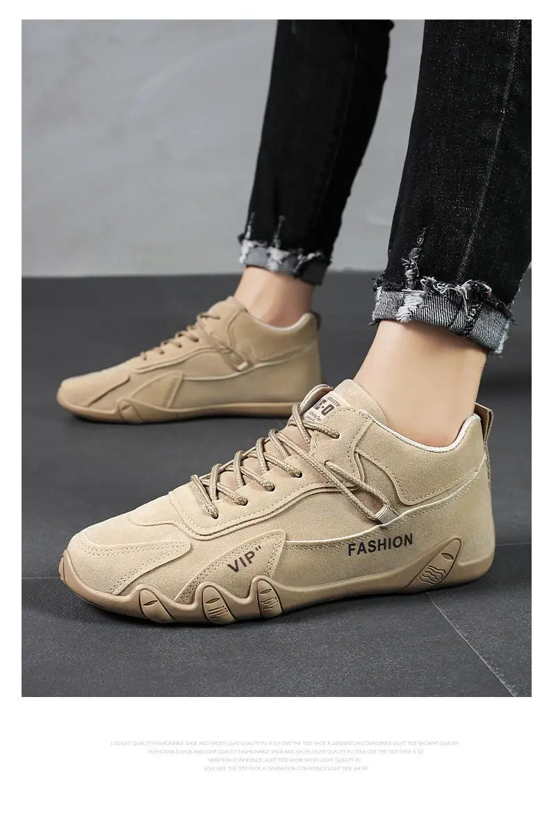 Men's Fleece Lined Safety Shoes Sporty Casual Warm Trendy High Top Work Boots Glued Sole round Toe Rubber Bottom Shoes
