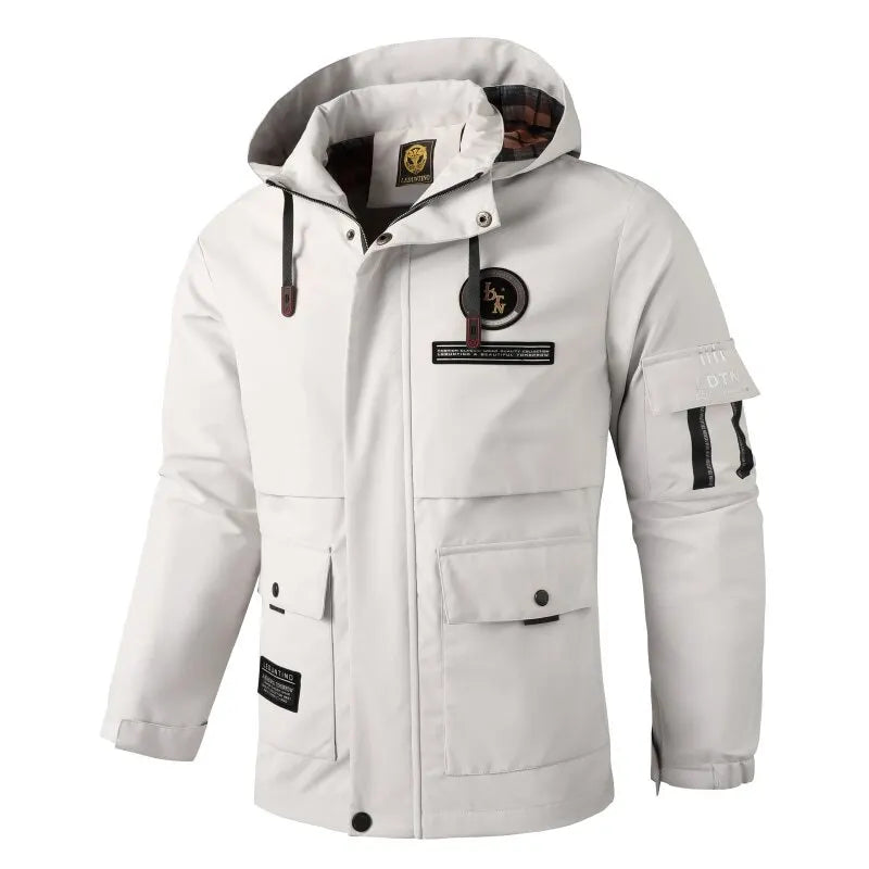 Men's Casual Jacket Parka Autumn/Winter Hooded Jacket Men's Coat Solid Color Outdoor Chic
