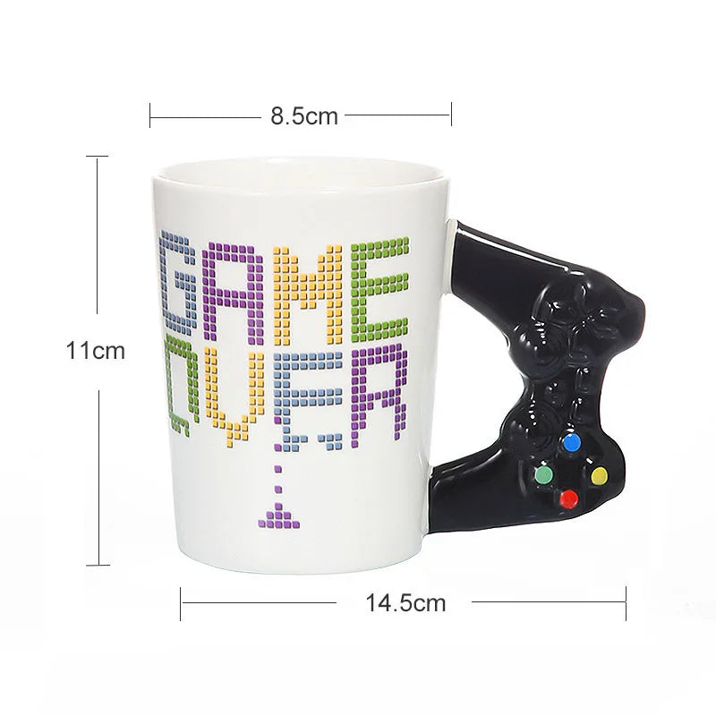 400ml Creative Game Handle Ceramic Cup Tea Mug Coffee Cup Creative Personalized American Cups Fashion Birthday Gift