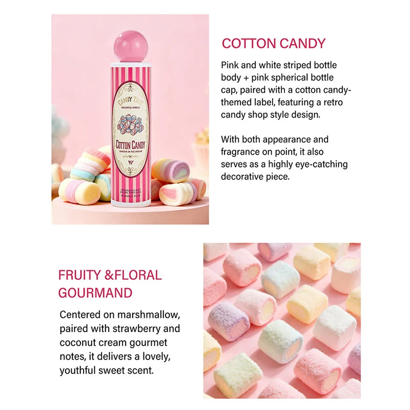Dubai Arab Gourmand Fragrance 168ml Coconut Strawberry Cake Cotton Candy Fruit Scent Women Fresh Durable Portable Perfume Spray