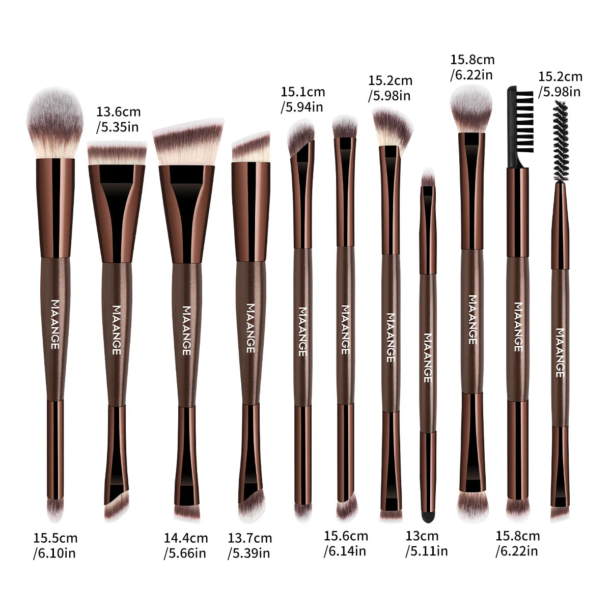 MAANGE 11pcs Makeup Brush Double Head Facial Makeup Brush Contour Brush Eyeshadow Brush Halo Dye Brush Detail Brushes Beauty Kit