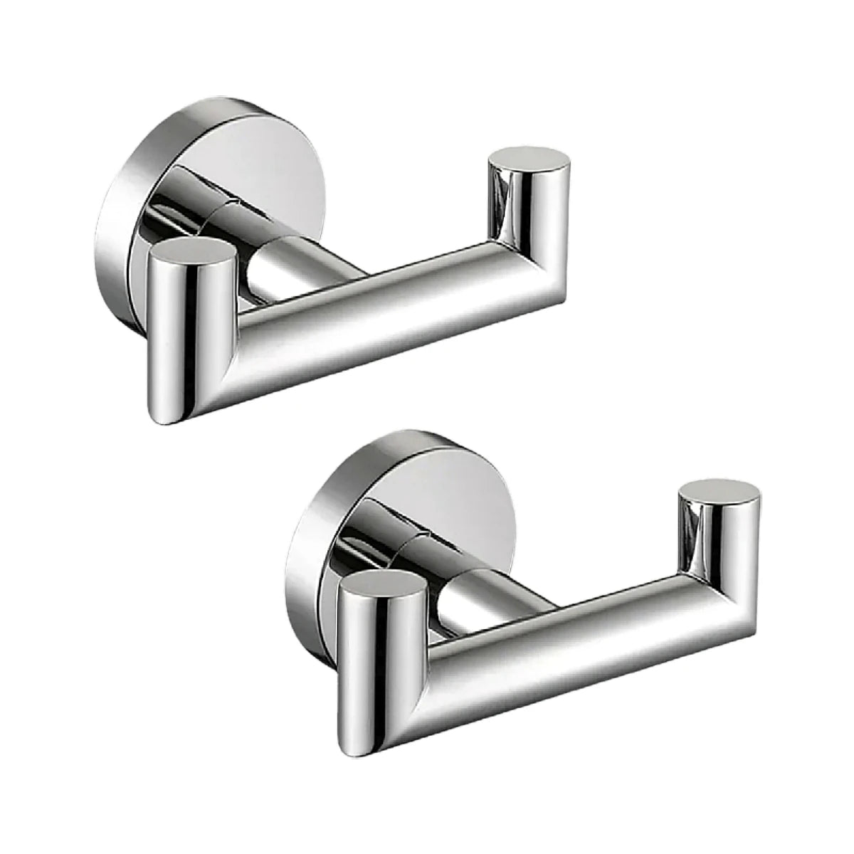 1Pcs or 2Pcs 304 Stainless Steel Bathroom Double Towel Hook Bathroom Creative Wall Metal Hook Door Back Wall Clothes Hook Waterproof Wall Hook - for Bathroom Bath Balls, Brush and Bedroom Jacket, Hat, Towel, Robe Hook Rack -