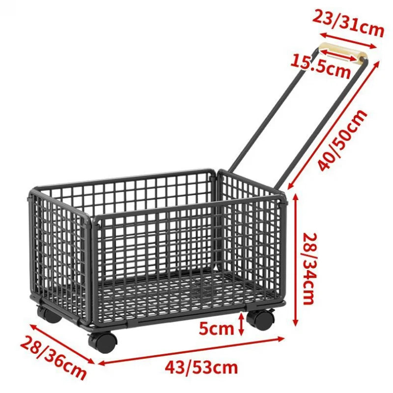 Floor Standing Kitchen Organizer - Single Tier Vegetable Storage Rack with Baskets - Multi-Functional Home Kitchen Shelf