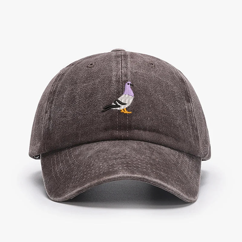 Embroidery Pigeon Spring vintage Baseball caps Men Women Water Washed Sports Fishing Sunshade Summer Autumn winter Dad Hat