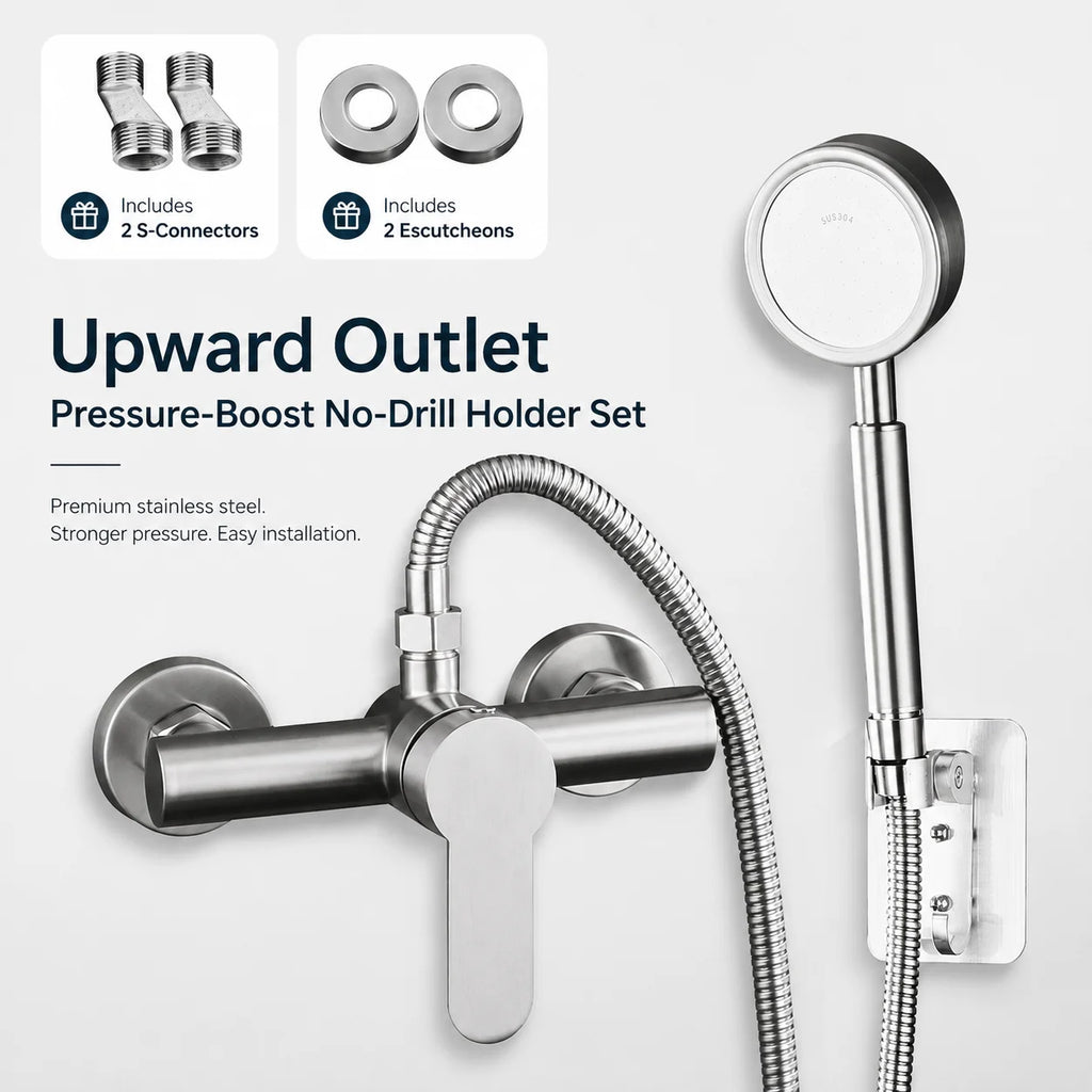 Stainless Steel Concealed Shower Mixer Valve Wall Mount Hot Cold Water Mixing Tap for Bathroom