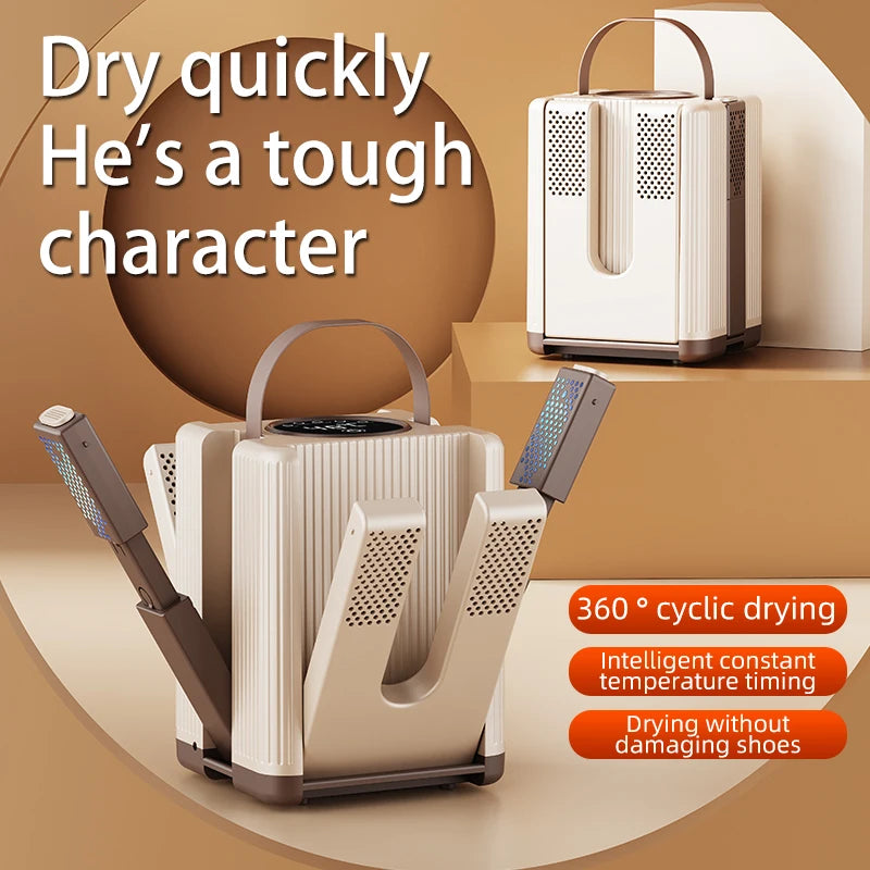 Portable 6 Arms Electric Shoe Dryer Foldable Boot Drying Machine Household Shoe Warmer Heater With Intelligent Timer Shoe Blowe