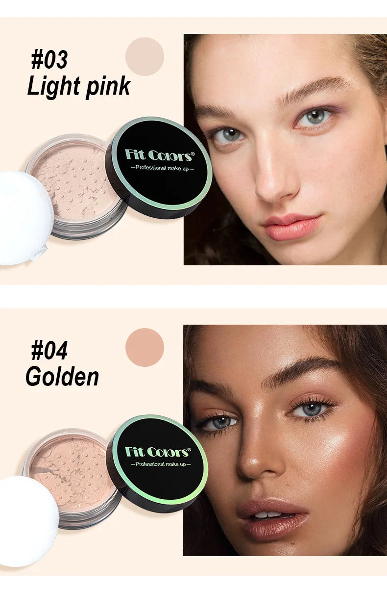 Waterproof Loose Powder Makeup Setting Powder Oil Absorbing Long Wear Finishing Powder for Flawless Smooth Skin