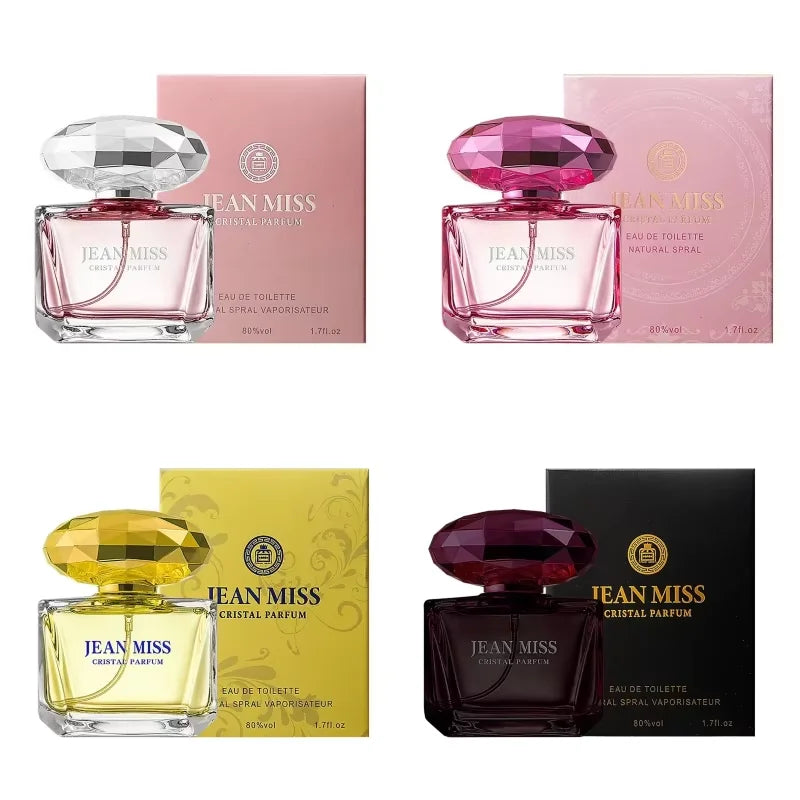 Luxury JEAN MISS Perfume for Women, Elegant Teardrop Bottle with Crystal Diamond Cap, Romantic Floral Long Lasting Eau de Parfum