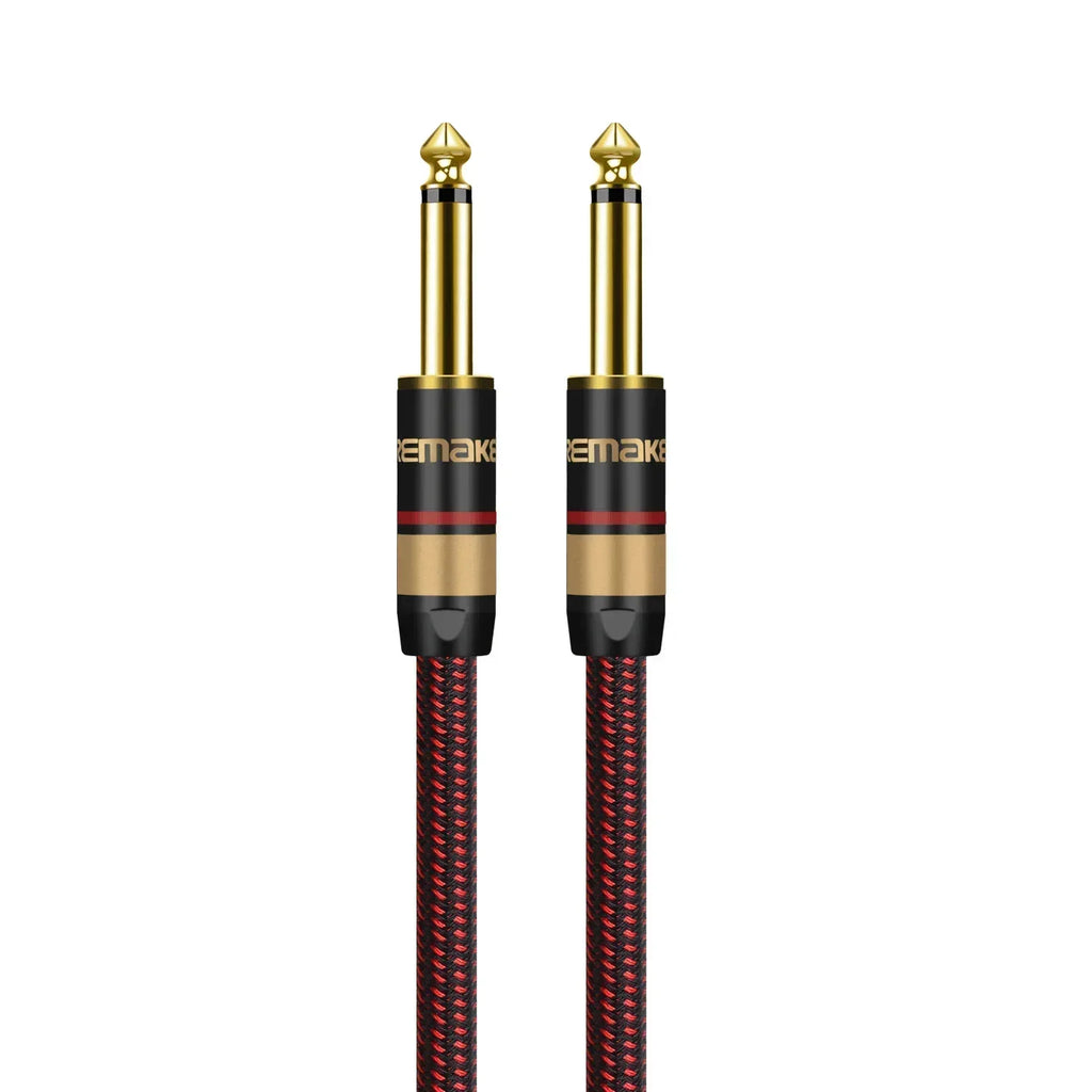 DREMAKE Premium 6.5mm to 6.5mm Guitar Audio Cable Mono 6.35mm Quarter Inch Male to Male Instrument Patch Cord for Bass E-Piano
