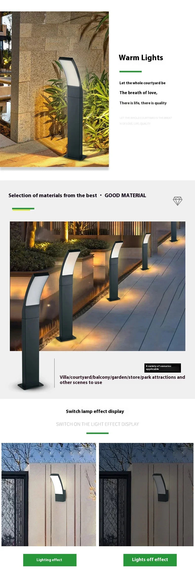85-265V Indoor Outdoor LED Wall lamp For Garden Street Lighting Aluminum Modern Minimalist LED Wall Light Waterproof IP65 12W