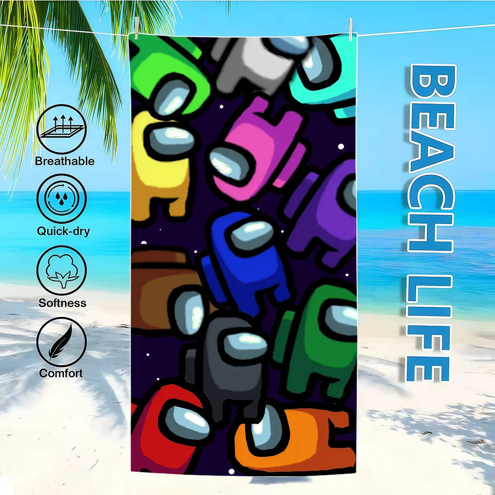 Towel Textile Bathrobe A-AmongS-ES Beach Quick-Drying Game Lightweight Portable Camping U-US-ES Swim Pool Travel
